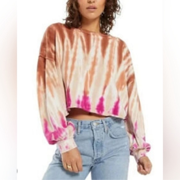 Z Supply The Tempest Pullover Sweatshirt Women's Size S Oversized Colorful Boho - Picture 1 of 3